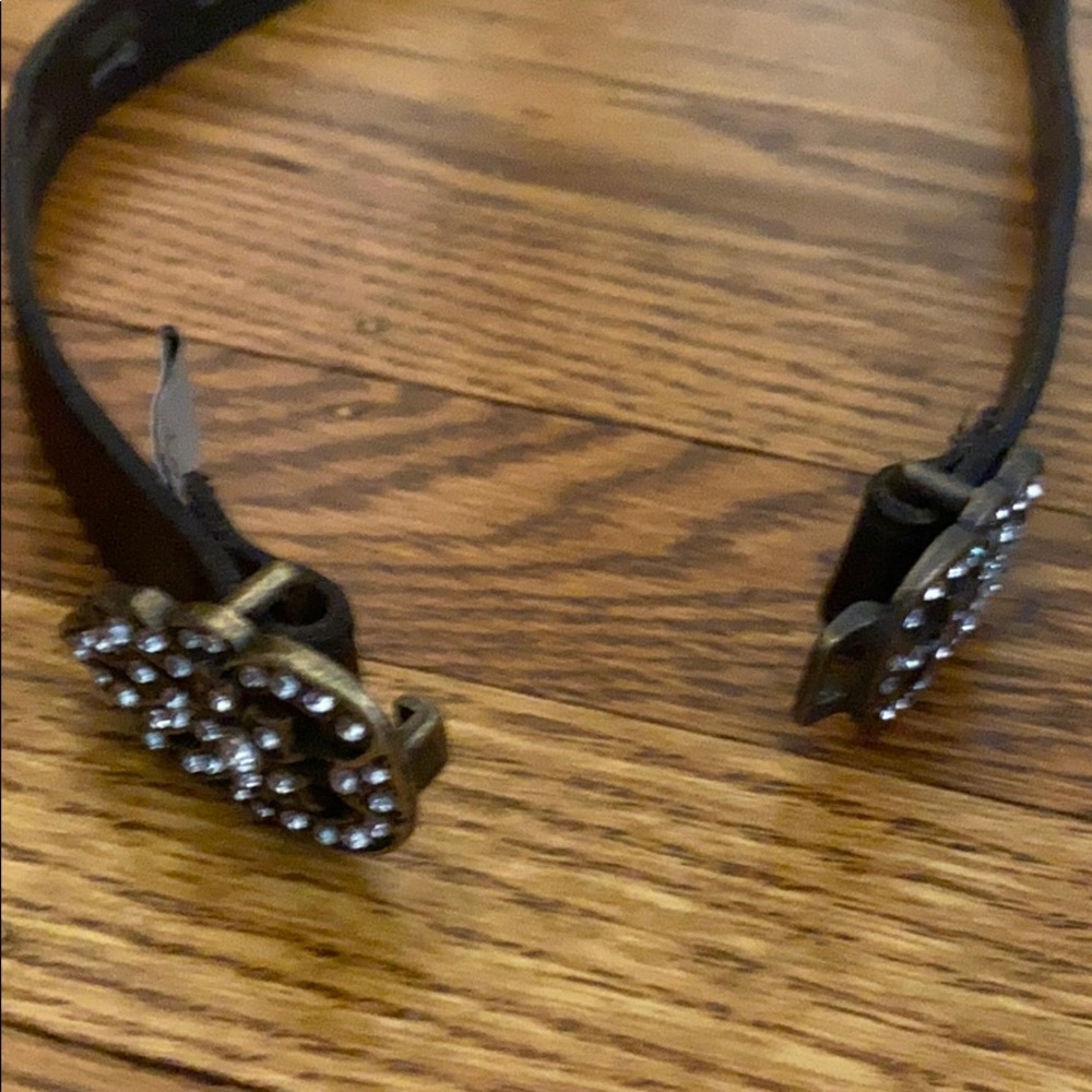 FOSSIL Leather Belt With Rhinestone Clasp - Picture 3 of 6